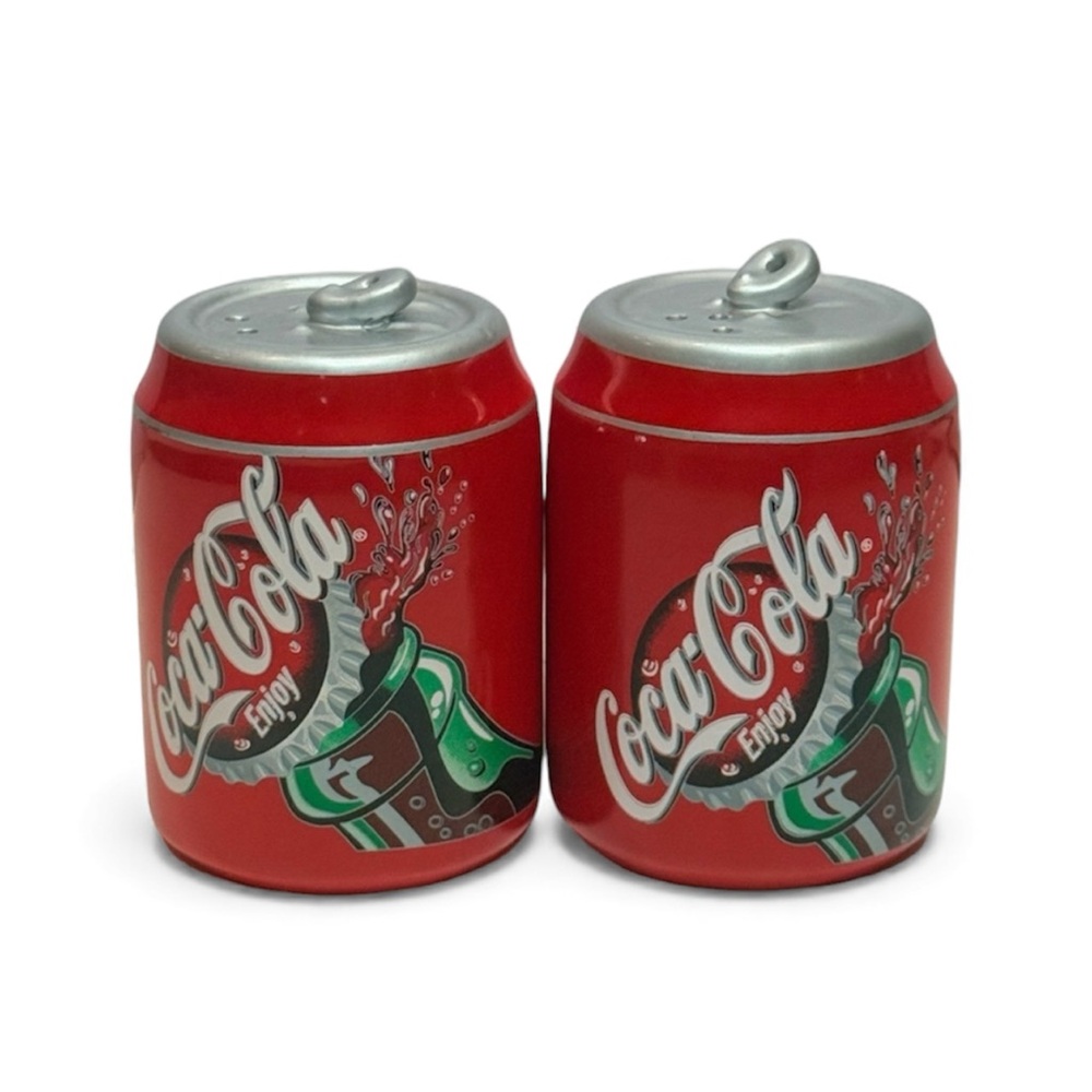 Coca-Cola Red and Silver Mini Can Salt and Pepper Shakers